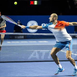 Le Roumain Marius Copil affrontera Roger Federer en finale des Swiss Indoors de Bâle. [Keystone - Alexandra Wey]
