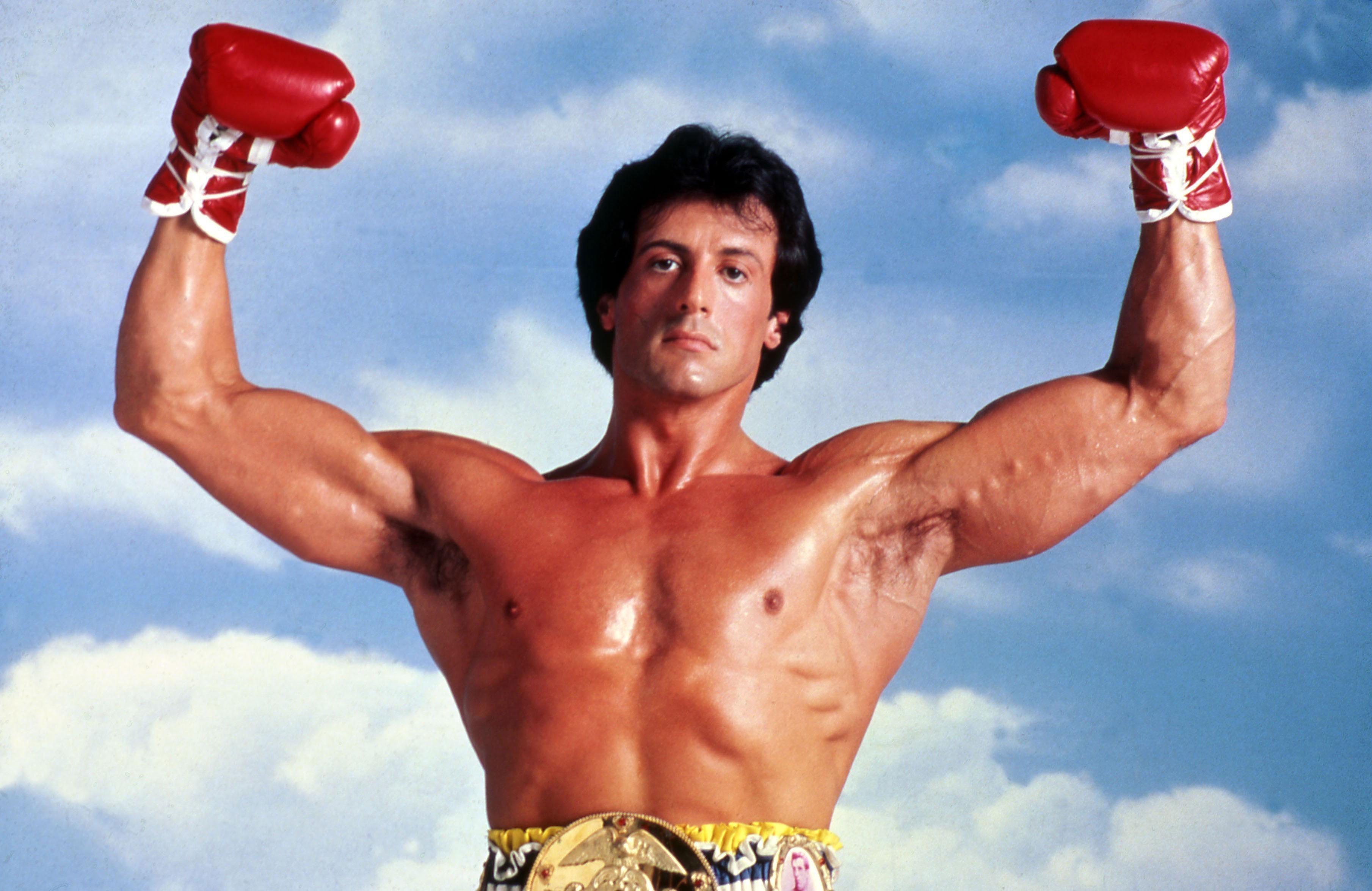 Sylvester Stallone, glorieux, dans "Rocky III". [Collection Cinema/AFP - Photo12.com]