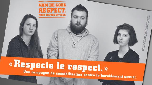 Un des visuels de la campagne vaudoise contre le harcèlement sexuel chez les apprentis. [www.vd.ch - Jessie Schaer/Olivier Steiner]