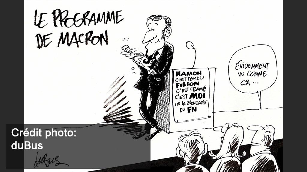 L'exposition "Dessine-moi un Macron" revient sur le façonnage de son image dans la presse. [duBus]