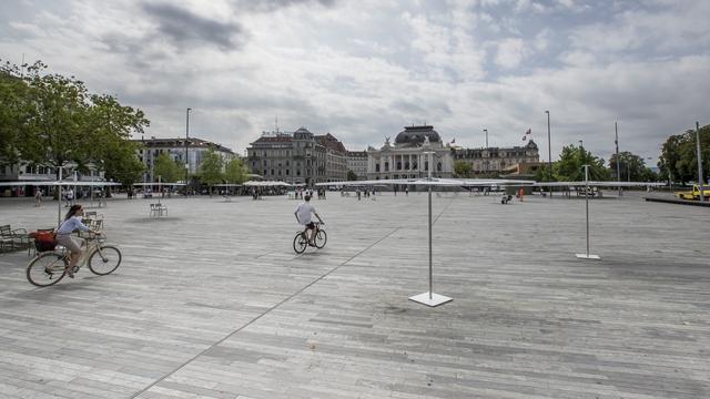 La Sechseläutenplatz, au centre de Zurich. [Keystone - Christian Merz]