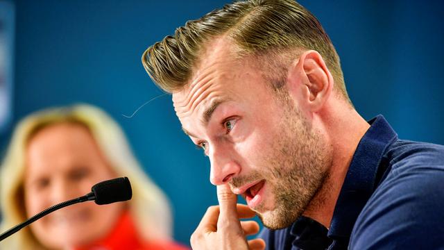 Petter Northug n'a pas pu cacher son émotion en conférence de presse. [Norsk Telegrambyra AS]