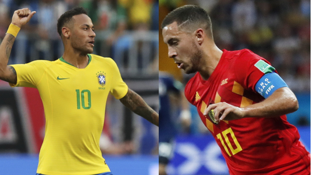 Neymar et Eden Hazard détiendront les clés du quart de finale entre le Brésil et la Belgique. [T.Stavrakis/A.Safadi]