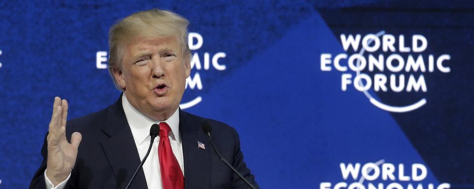 Le président Donald Trump lors de son discours au WEF de Davos. [Keystone - AP Photo/Markus Schreiber]