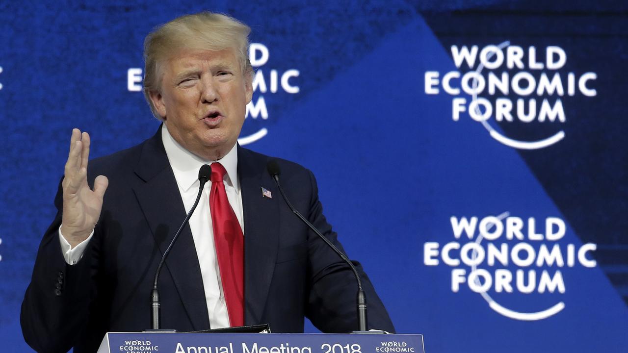 Le président Donald Trump lors de son discours au WEF de Davos. [Keystone - AP Photo/Markus Schreiber]