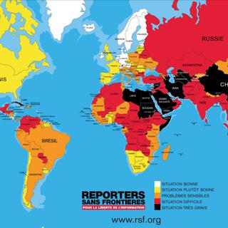 La liberté de la presse dans le monde en 2017, d'après le classement de Reporters sans frontières. [DR - Capture d'écran]