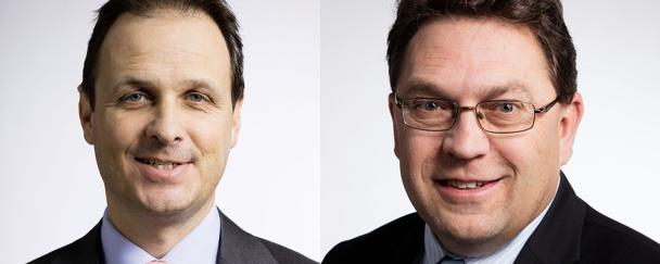 Les conseillers nationaux Claudio Zanetti (UDC/ZH) et Laurent Wehrli (PLR/VD). [RTS]