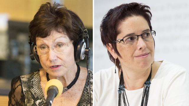 Marie-Hélène Miauton (à gauche) et Isabelle Chevalley. [RTS/Keystone]