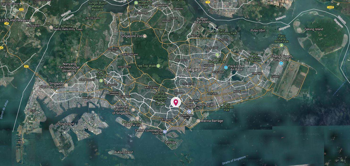 Les hôtels de Donald Trump et Kim Jong-un sont situés dans le quartier chic d'Orchard Road, à Singapour. [Google Maps]