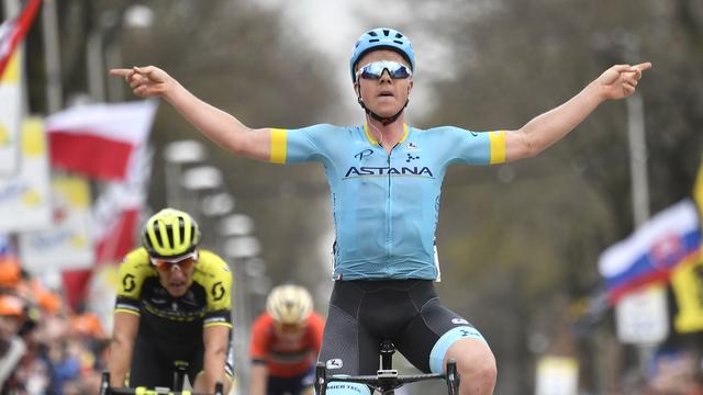 Michael Valgren a remporté l'Amstel Gold Race 2018. [Belga Photo/AFP - Eric Lalman]