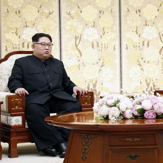 Rencontre historique entre le leader nord-coréen Kim Jong-Un et le président sud-coréen Moon Jae-In. [Keystone - Korea Summit Press Pool]