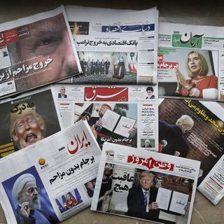 La presse iranienne au lendemain de l'annonce de Donald Trump de se retirer de l'accord nucléaire. [AFP - Atta Kenare]