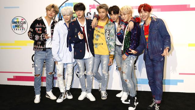 Le groupe de k-pop BTS lors des American Music Awards en novembre 2017. [DPA/AFP - Dave Bedrosian]