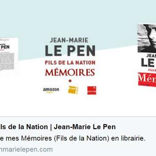 Le 1er tome des mémoires de Jean-Marie Le Pen "Fils de la nation". [memoires.jeanmarielepen.com]