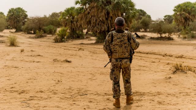 Un soldat allemand en mission pour l'ONU à proximité de Gao au Mali. [AFP - Markus Heine]