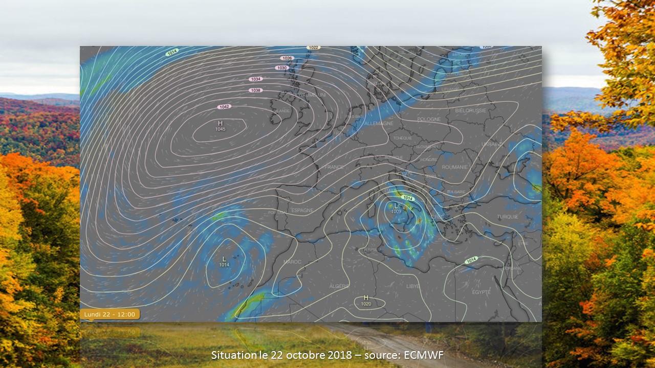 Situation le 22 octobre 2018 [ECMWF - ./.]