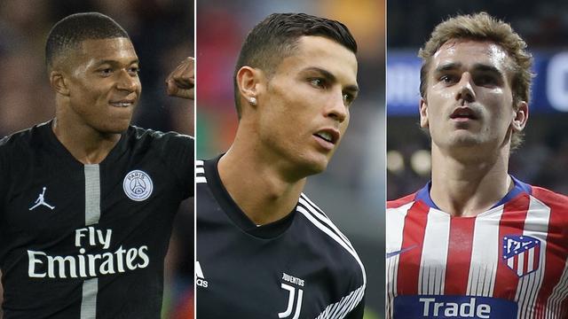 Kylian Mbappé, Cristiano Ronaldo et Antoine Griezmann sont les favoris. [P.Powell/A.Calanni/P.White]