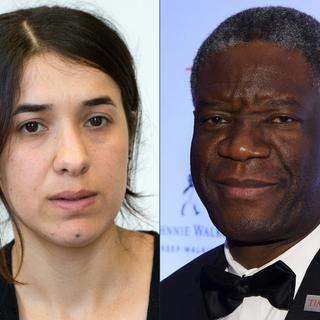 Nadia Murad et Denis Mukwege récompensés par le Nobel de la paix. [afp - Bernd Weissbrod, Larry Busacca]