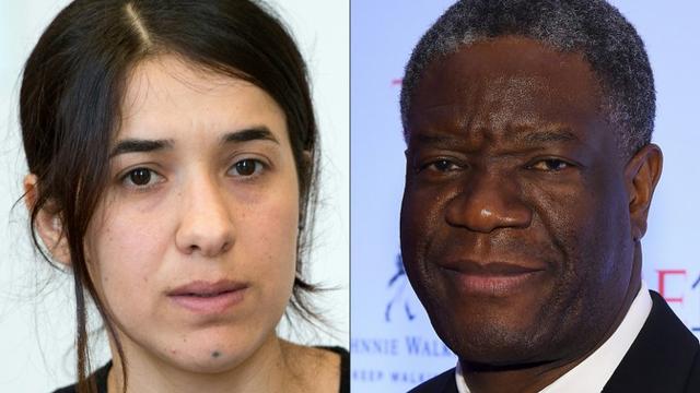 Nadia Murad et Denis Mukwege récompensés par le Nobel de la paix. [afp - Bernd Weissbrod, Larry Busacca]