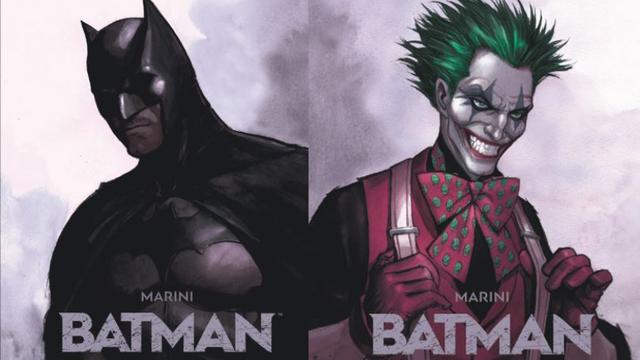 Batman et le Joker en couverture des tomes du diptyque d'Enrico Marini. [Dargaud]