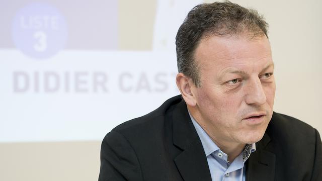 Didier Castella, candidat PLR pour l'élection complémentaire au Conseil d'Etat fribourgeois. [Keystone - Jean-Christophe Bott]