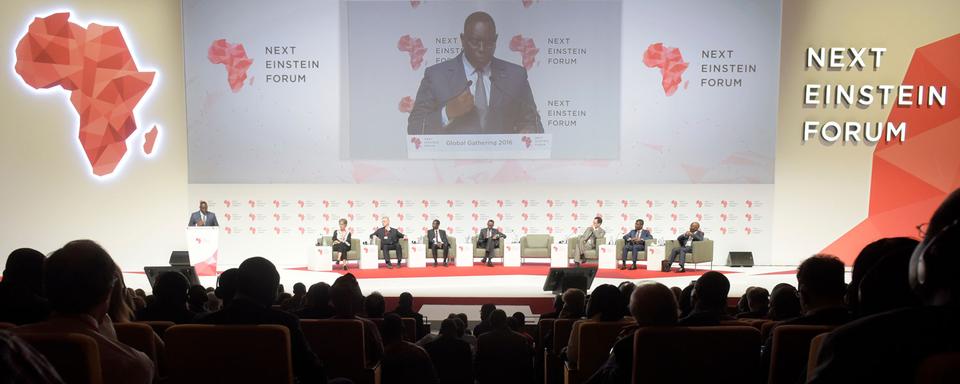 Le président sénégalais Macky Sall inaugure le "Next Einstein Forum" en 2016. [AFP - Seyllou]