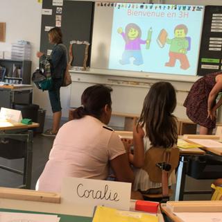 Rentrée scolaire à Bulle (FR), dans une classe de 3H. [RTS - Pierre-Etienne Joye]