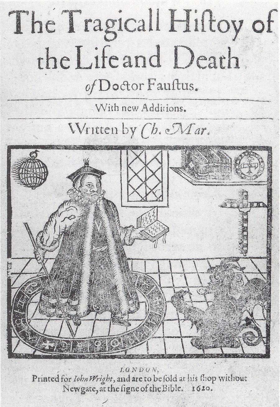La couverture d'une édition de 1620 de "La tragique histoire du Dr Faustus" de Christopher Marlowe. [DP - Iohn Wright]