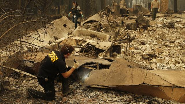 Près de 12'000 bâtiments de la ville de Paradise ont été détruits. [Keystone - John Locher]