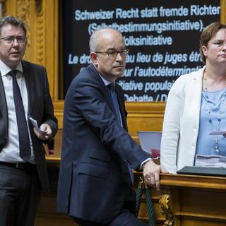 L'UDC a profité de ce premier débat pour dérouler un argumentaire bien rodé. [Keystone - Peter Klaunzer]