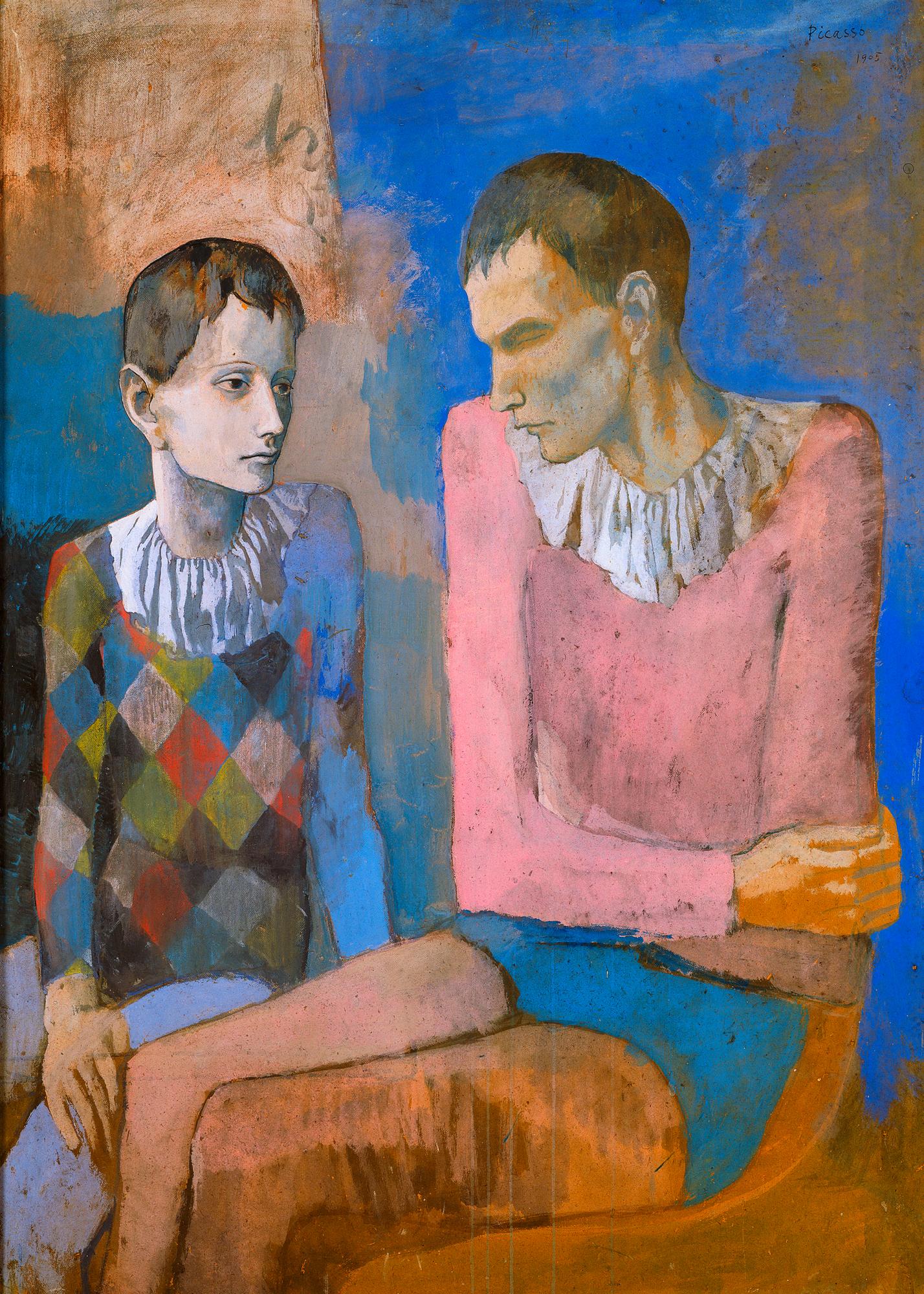 Pablo Picasso, 1905, "Acrobate et jeune arlequin", un tableau à découvrir au Musée d'Orsay puis à la Fondation Beyeler. [Fondation Beyeler - Succession Picasso / ProLitteris, Zürich 2018]