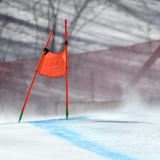 Les épreuves de ski alpin sont une nouvelle fois perturbées par le vent à PyeongChang. [EPA/Keystone - Christian Bruna]
