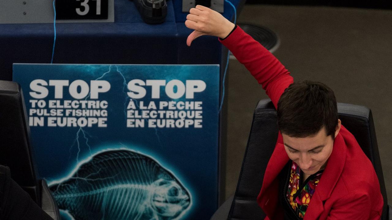 La vice-présidente du Parti écologiste européen, l'Allemande Ska Keller, lors des débats au Parlement européen. [Keystone/EPA - Patrick Seeger]