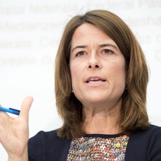 Petra Gössi, présidente du PLR Suisse. [Keystone - Anthony Anex]