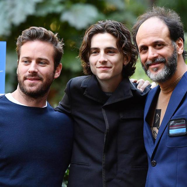Timothee Chalamet, Armie Hammer et Luca Guadagnino pour "Call me by your name". [Keystone - Ettore Ferrari]