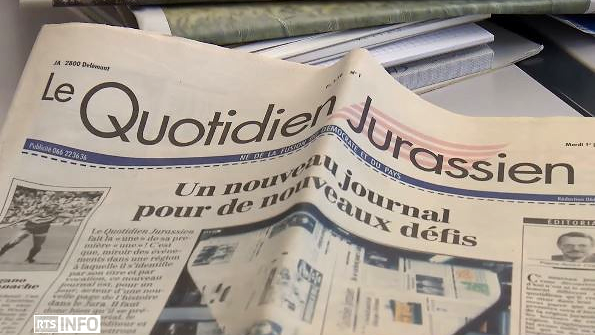 La Une du Quotidien Jurassien de vendredi. [RTS]