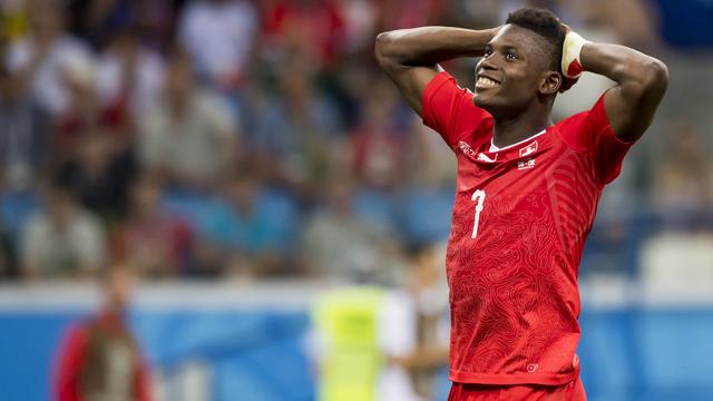 Breel Embolo sera père lors du huitième de finale face à la Suède. [Keystone - Laurent Gillieron]