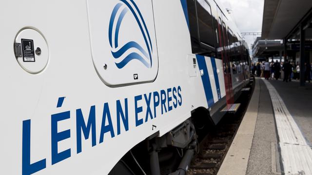 Le Léman Express a été présenté comme la colonne vertébrale du Grand Genève par le nouveau ministre des Transports genevois Serge Dal Busco. [Keystone - Jean-Christophe Bott]