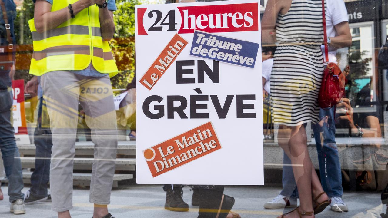 Les rédactions des journaux du groupe Tamedia 24heures, Le Matin, Le Matin Dimanche et la Tribune de Genève sont en grève. [Keystone]