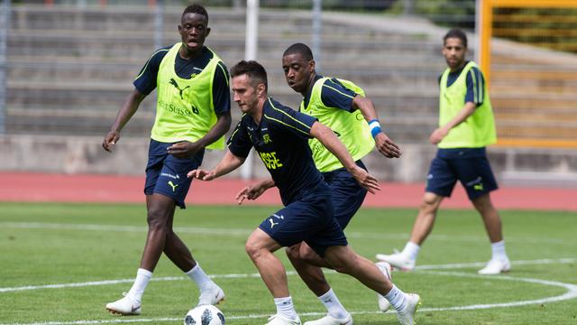 Gavranovic lors de l'entraînement de mercredi. [Samuel Golay]