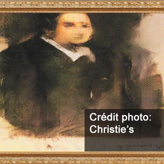 Le portrait mis en vente par la maison de ventes aux enchères Christie's a été dessiné par un robot. [Christie's]