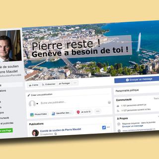 La page Facebook du comité de soutien à Pierre Maudet. [Facebook]