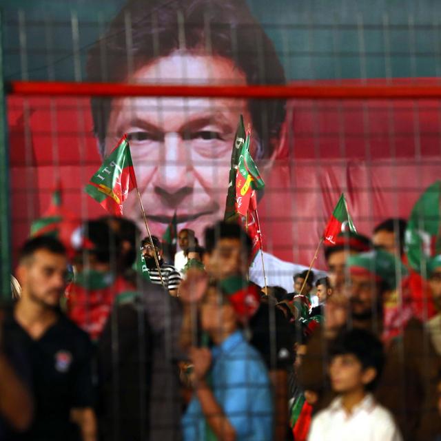 L'ancien joueur de cricket Imran Khan est le favori de l'élection. [EPA/Keystone - Shahzaib Akber]