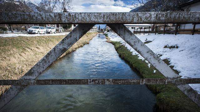 Le Grossgrundkanal à Turtig, près de Viège, dans le Haut-Valais. [Keystone - Olivier Maire]