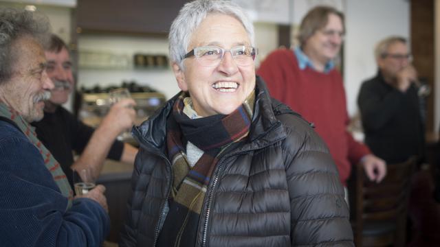 Silva Semadeni, conseillère nationale PS GR, en duplex de Coire. [Keystone - Benjamin Manser]