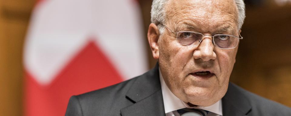 Johann Schneider-Ammann lundi 4 juin 2018 devant le National. [Keystone - Alessandro della Valle]