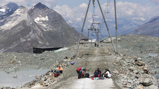 Le glacier Theodul, à Zermatt. [keystone - Dominic Steinmann]