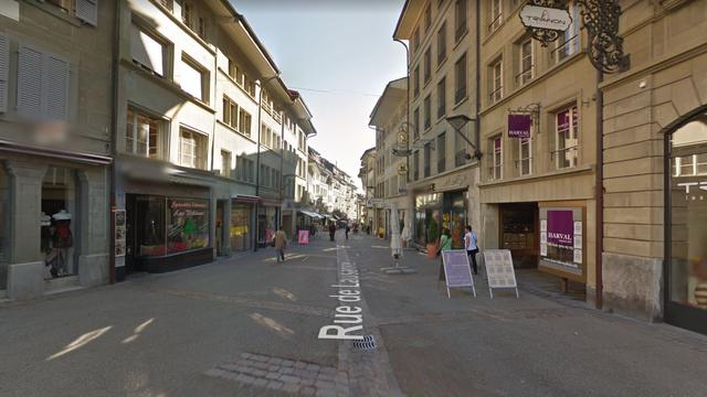 La rue de Lausanne à Fribourg. [Google Maps]