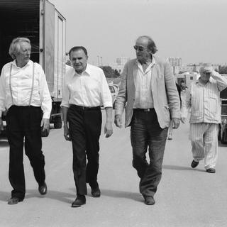 Jean Rochefort, Jean-Pierre Kalfon, Venantino Venantini et Roger Dumas. [AFP - Nathalie Eno]