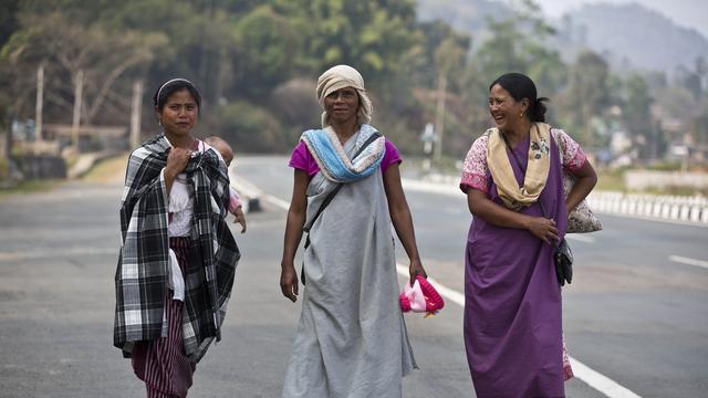 La tradition matrilinéaire est prédominante dans le groupe ethnique des Khasis, majoritaires dans l'Etat indien du Meghalaya. [AP/Keystone - Anupam Nath]